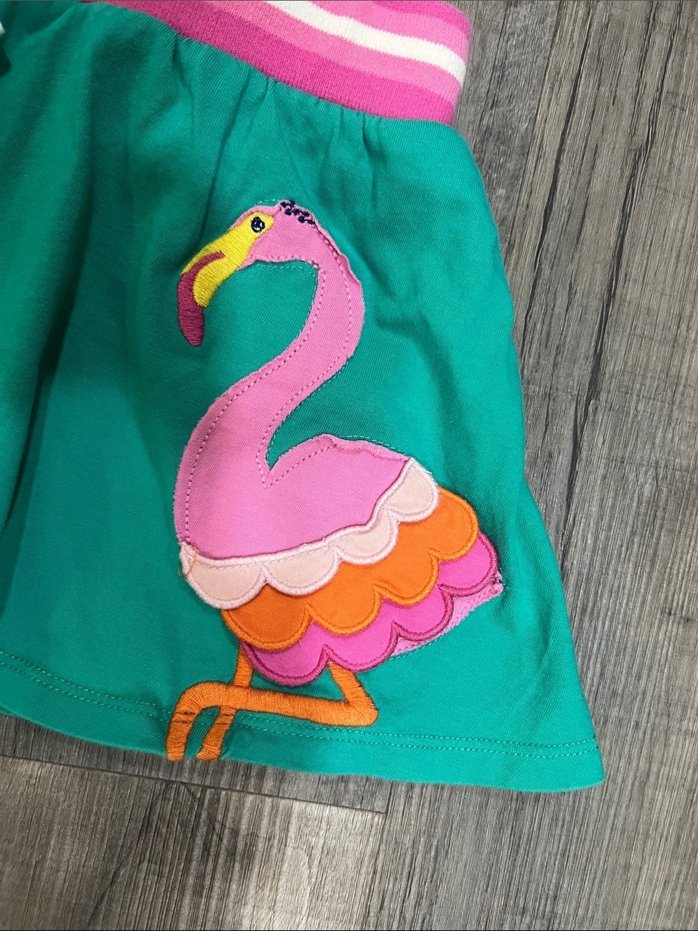 🛍️BOGO FREE Mini Boden skort with flamingo appliqué size 4-5 - Picture 2 of 7